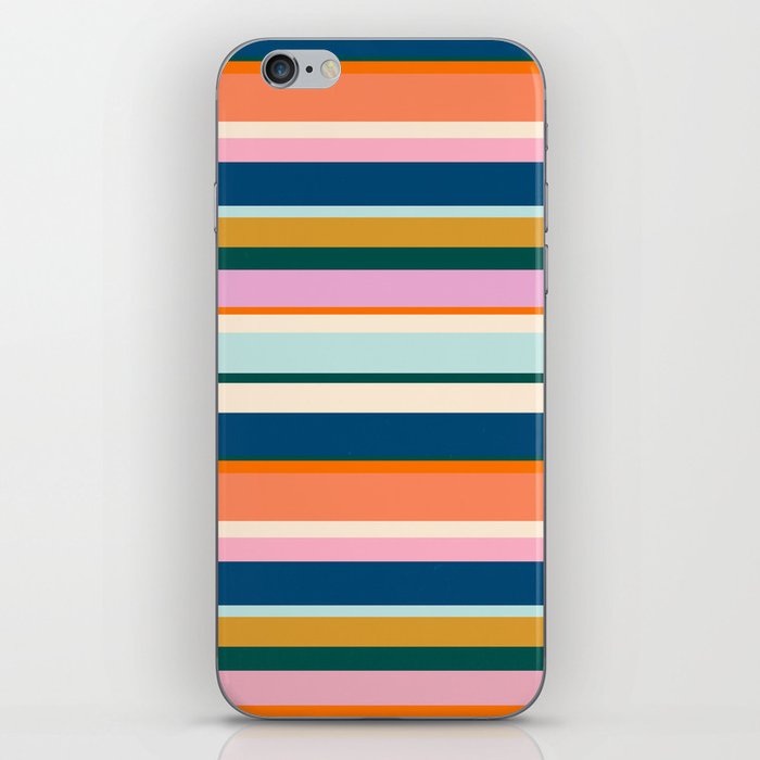 Fresh Summer Colorful Striped Pattern iPhone Skin