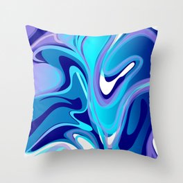 Liquify in Turquoise, Lavender, Purple, Navy Throw Pillow