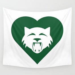 Wildcat Mascot Cares Green Wall Tapestry