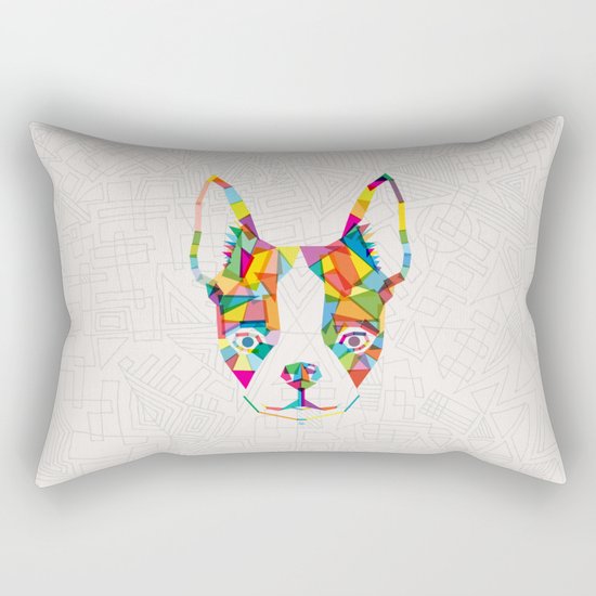 Rainbow Bulldog Rectangular Pillow