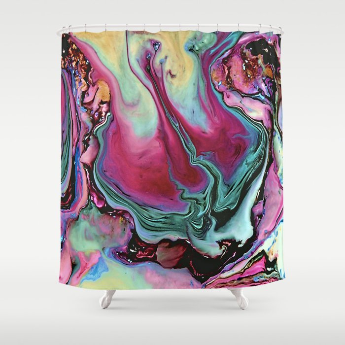 Colorful abstract marble Shower Curtain