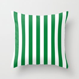 Forest green and white cabana tent stripes, modern minimal decor, stripes pattern Throw Pillow