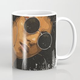 Woman In White Tank Top Wearing Black Sunglasses Coffee Mug