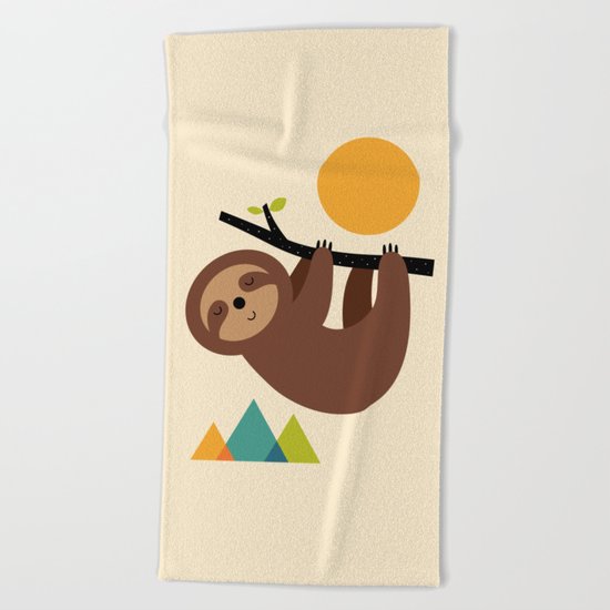 Keep Calm And Live Slow Beach Towel
