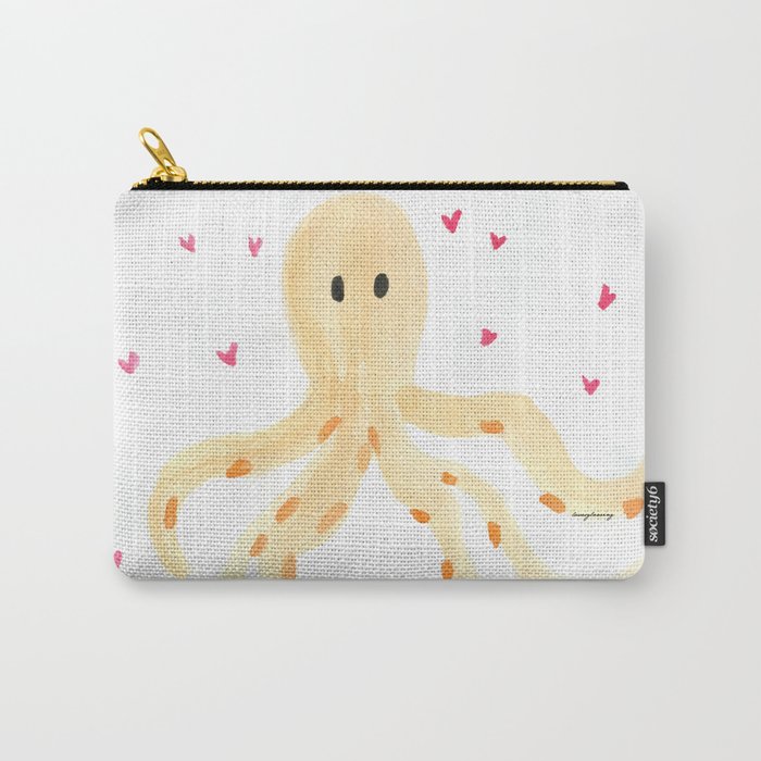 Orange octopus Carry-All Pouch
