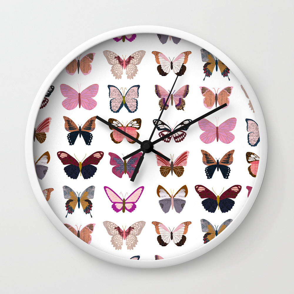 Pink Butterflies Wall Clock By Lindseykaynichols Society6 Discover over 474 of our best selection of 1 on aliexpress.com with. society6