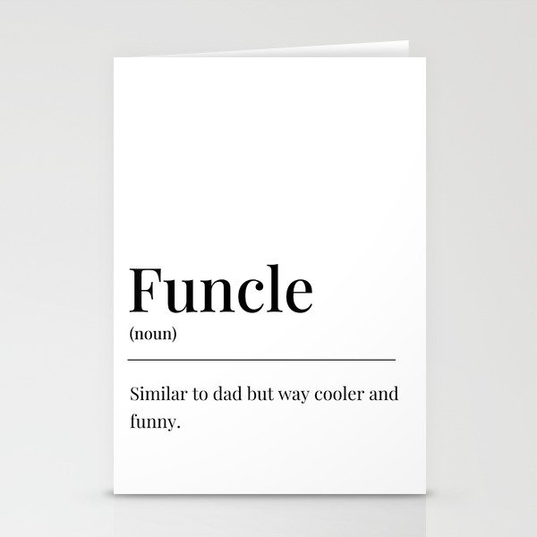 Funcle definiton Stationery Cards