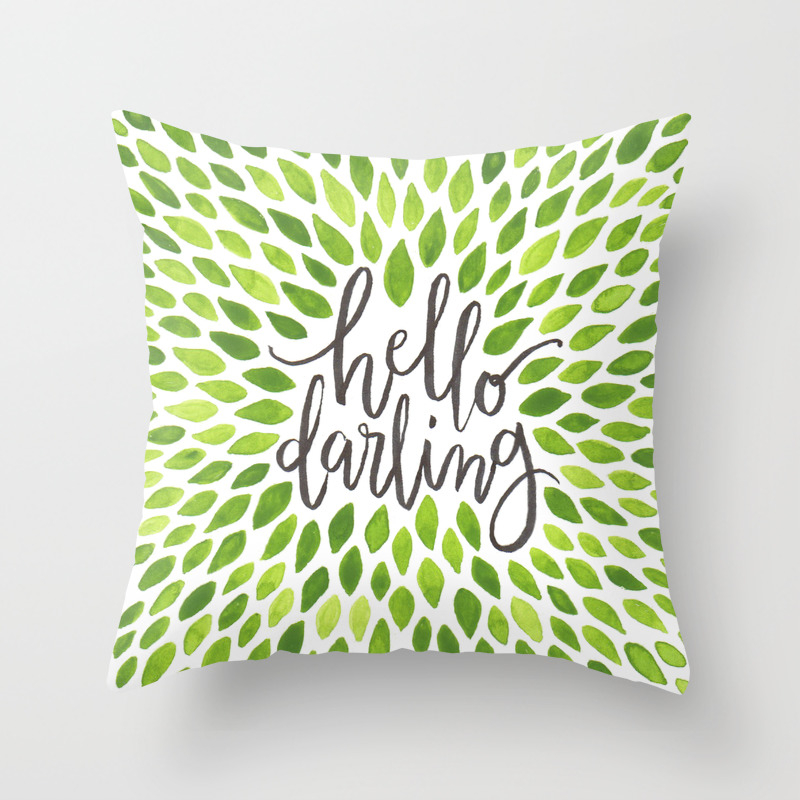 Hello Darling Throw Pillow By Sketchynotions Society6