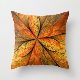 A Feeling Of Autumn, Abstract Fractal Art Throw Pillow