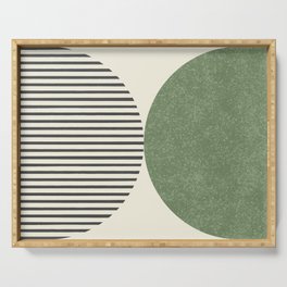 Semicircle Stripes - Green Serving Tray