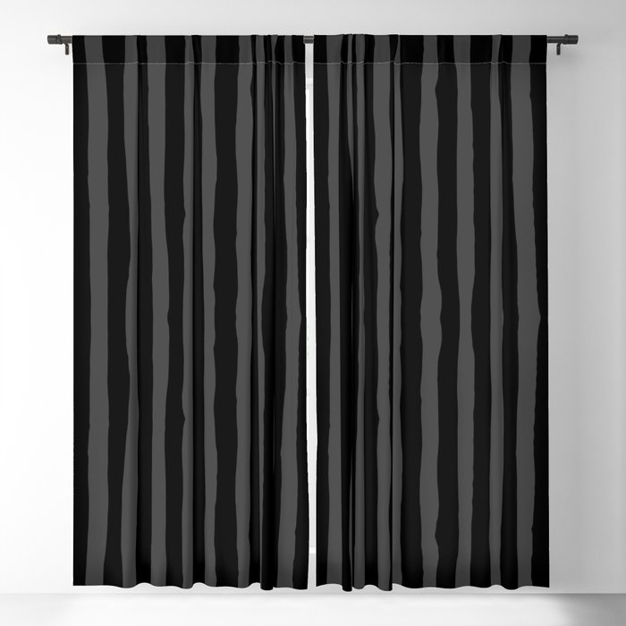 Black And Grey Stripe Blackout Curtain, Gray And Black Striped Curtains