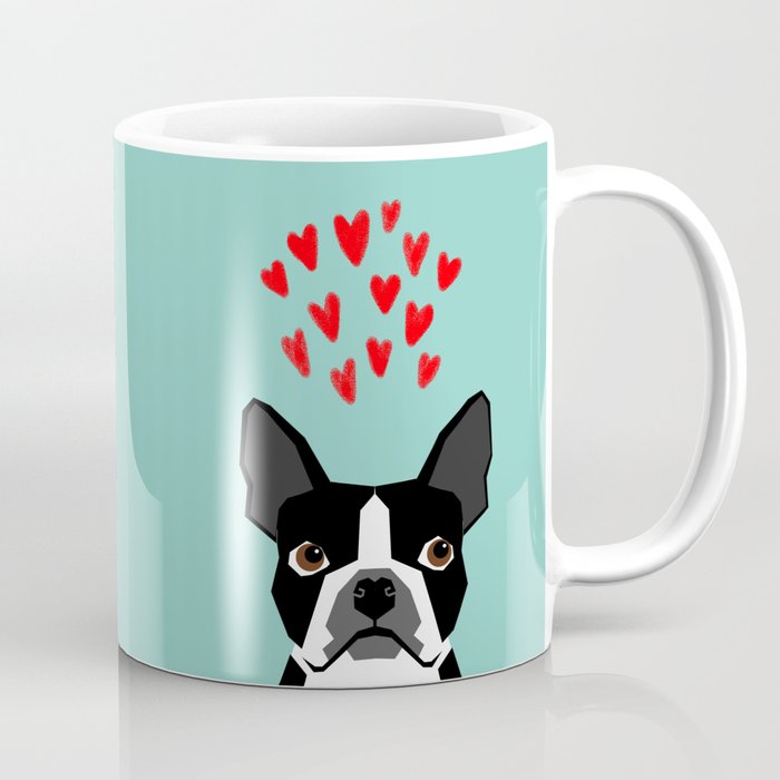 Boston Terrier - Hearts, Cute Funny Dog Cute Valentines Dog, Pet, Cute, Animal, Dog Love,  Coffee Mug