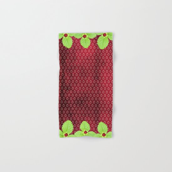 Strawberry LOVE - Strawberries pattern and Illustration Hand & Bath Towel