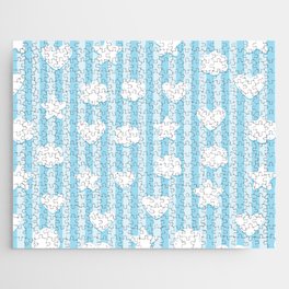 Blue Heart Stars Trendy Collection Jigsaw Puzzle