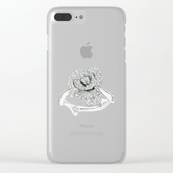 Silver Rose Ring Clear iPhone Case