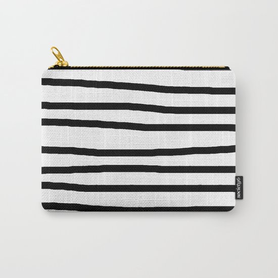 Simply Drawn Stripes in Midnight Black Carry-All Pouch