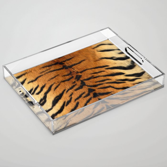 Faux Siberian Tiger Skin Design Acrylic Tray