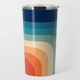 Retro 70s Color Palette III Travel Mug | Vintage, Halftone, Texture, 90S, Painting, Cubism, Grain, Colour, Blue, Curated 