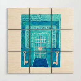 Only One Key - Blue Wood Wall Art