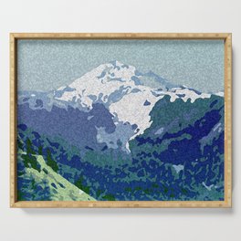 Beautiful Mount Hood Illustration Serving Tray