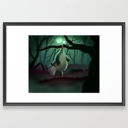 Spooky Opossum Framed Art Print