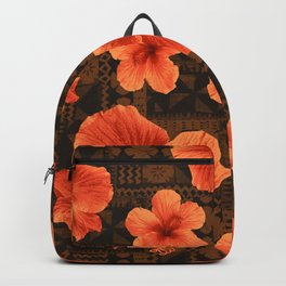 Kalalau Tapa Hawaiian Hibiscus Vintage Inspired Print Backpack