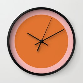 Groovy Dot Pink and Orange Minimalist Wall Clock