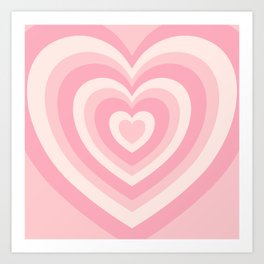 Pink Love Hearts  Art Print