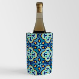 Moroccan Tiles in Blue Hues Wine Chiller