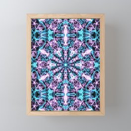 Liquid Light Series 54 ~ Blue & Purple Abstract Fractal Pattern Framed Mini Art Print