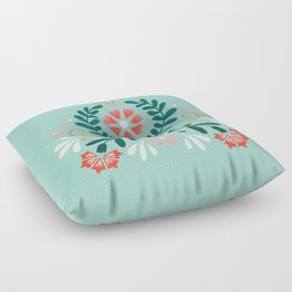 Floral Folk Pattern Floor Pillow