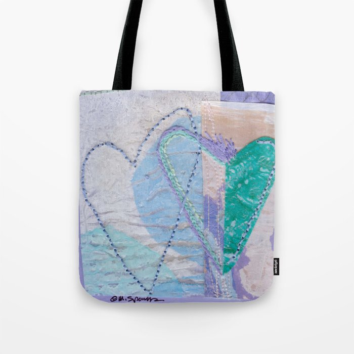 Two Hearts Collage Tote Bag