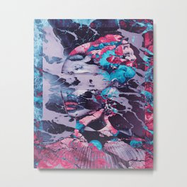 Kina Metal Print | Colors, Blue, Aesthetic, Illustration, Digital, Glitch, Colorful, Modern, Abstract, Pop Art 