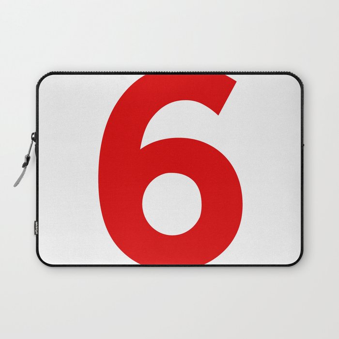 Number 6 (Red & White) Laptop Sleeve
