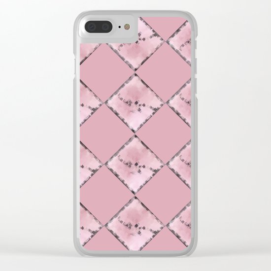 PINK SQUARE PATTERN #1 #decor #art #society6 Clear iPhone Case