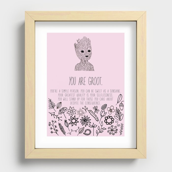 you are grooot Recessed Framed Print