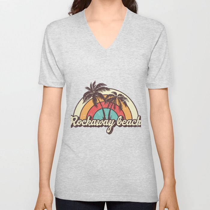 Rockaway beach beach city V Neck T Shirt