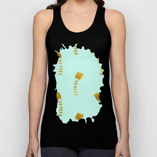 Mint Gold Foil 03 Unisex Tank Top