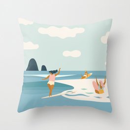 Wave Sisters Throw Pillow