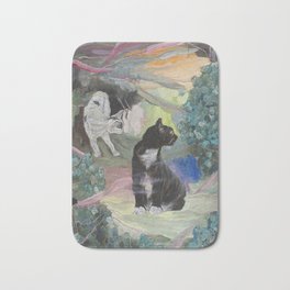 Nothing lasts forever Bath Mat | Landscape, Cats, Animal, Painting, Pattern, Oil, Lush, Acrylic, Colors, Curated 