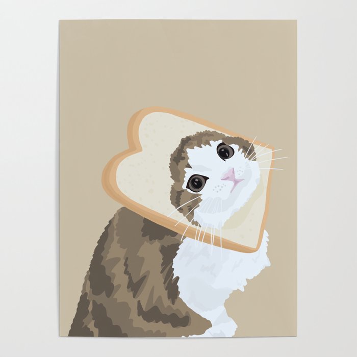 Breadface Cat Poster