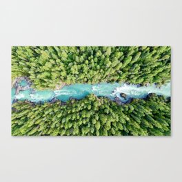 Fraser River headwaters from above Canvas Print