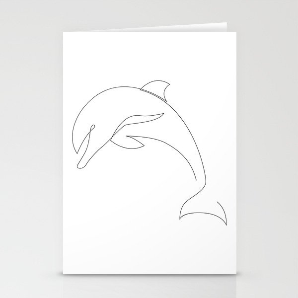 one line dolphin Stationery Cards