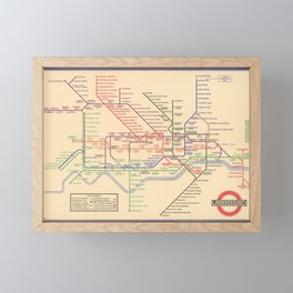 Vintage London Underground Map Framed Mini Art Print