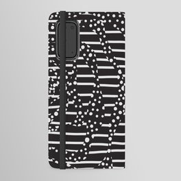 Spots and Stripes 2 - White on Black Android Wallet Case