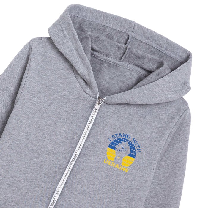 I Stand With Ukraine Kids Zip Hoodie