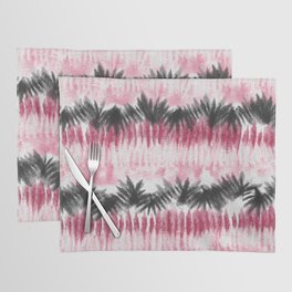 Pink Black Tie Dye Stripes Placemat