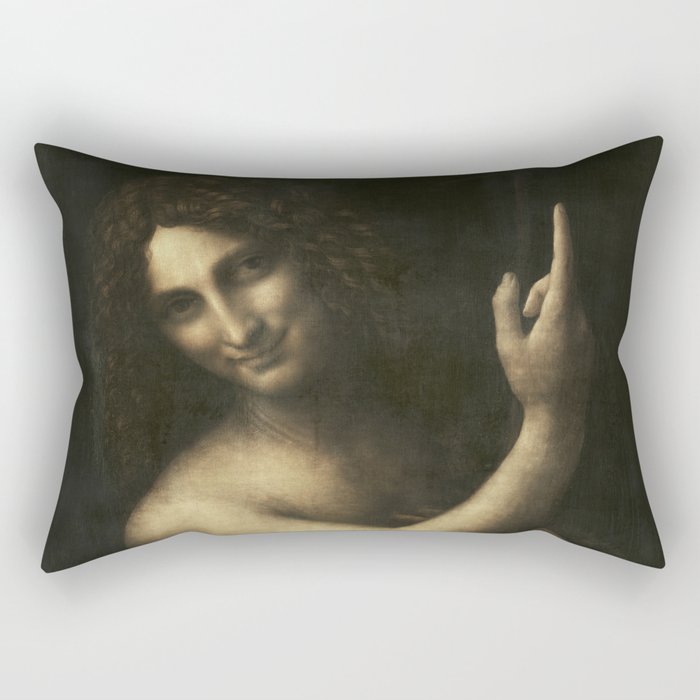 Saint John the Baptist, Leonardo da Vinci Rectangular Pillow