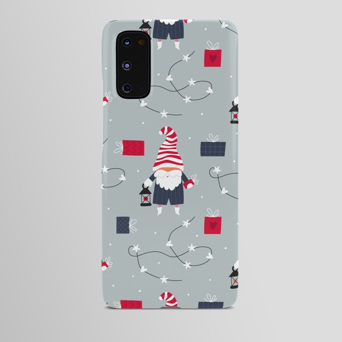 Christmas gnomes seamless Android Case