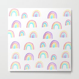 Pastel Rainbows Pattern  Metal Print